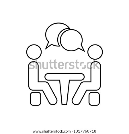Conference icon. People sitting at the table. Foto stock © 