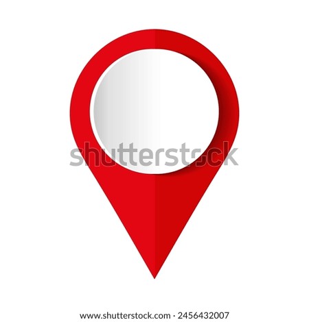 Red map pin. Concept of global coordinate, dot, needle tip, ui. Map Marker Icon. Red Point.