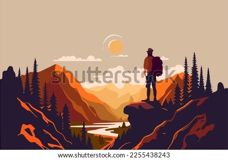 Similar – Image, Stock Photo Scenic mountain mountain