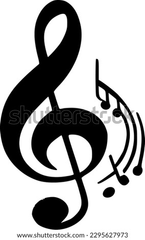 Music Note - Black and White Isolated Icon - Vector illustration
