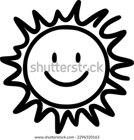 Sunshine | Black and White Vector illustration