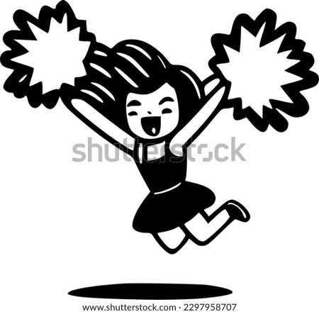 Cheer - Black and White Isolated Icon - Vector illustration