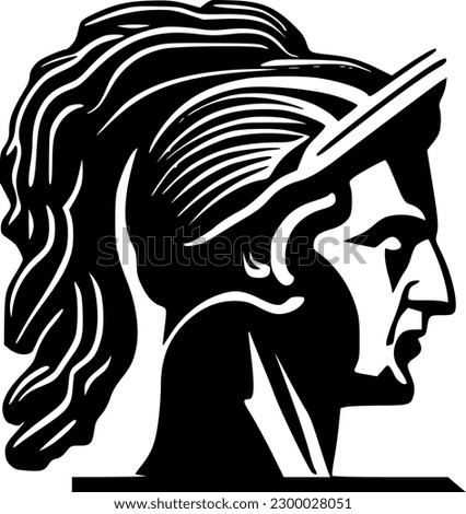 Greek | Black and White Vector illustration