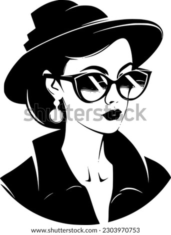 Fashion Girl - High Quality Vector Logo - Vector illustration ideal for T-shirt graphic