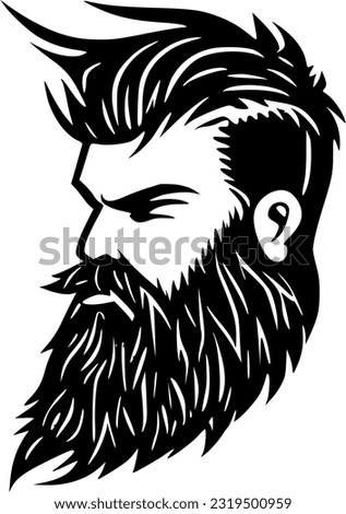 Beard | Black and White Vector illustration