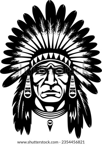 Indian Chief - High Quality Vector Logo - Vector illustration ideal for T-shirt graphic