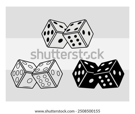 Game Die, Dice Silhouette, Dice vector, clipart, eps, game,