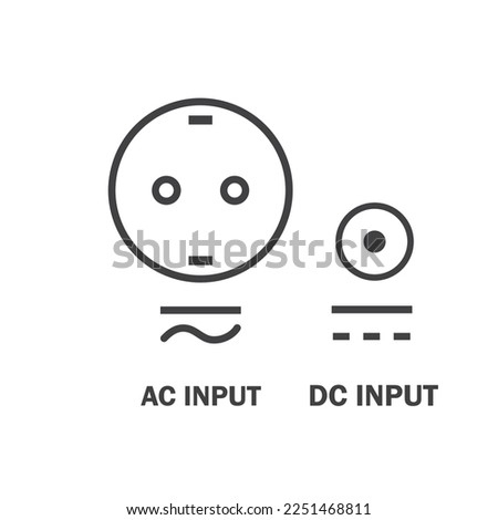 ac dc current input icon vector symbol template web