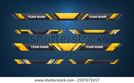 Graphic set of Sport Lower Thirds Banner for Television Streaming, Video and Media Channel, vector illustration