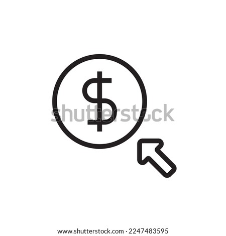 Pay Per Click Fintech startup icon with black outline style