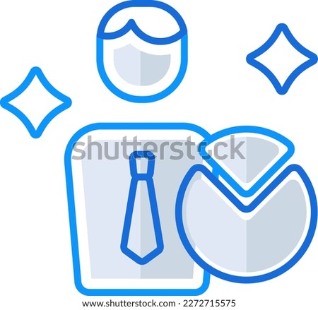 Sharelholder business people icon with blue outline style. shareholder, business, management, outline, finance, investment, money, stakeholder. Vector Illustration