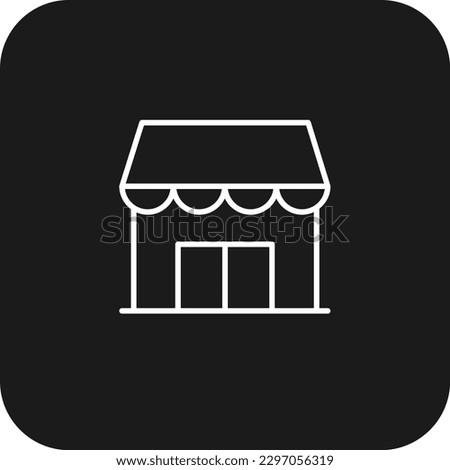 Store Real Estate icon with black filled line style. shop, sale, market, retail, delivery, commerce, supermarket. Vector illustration