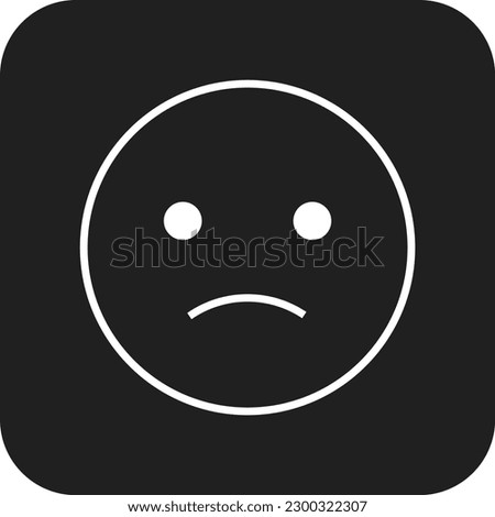 Sad Feedback icon with black filled line style. emotion, emoticon, emoji, expression, character, bad, mood. Vector illustration