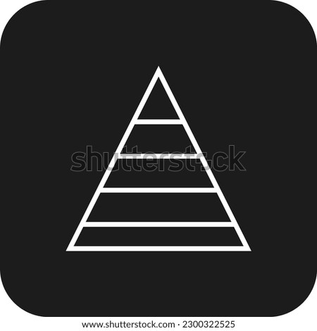 Pyramid Data analysis icon with black filled line style. pyramid, chart, diagram, graph, growth, triangle, data, report. Vector illustration