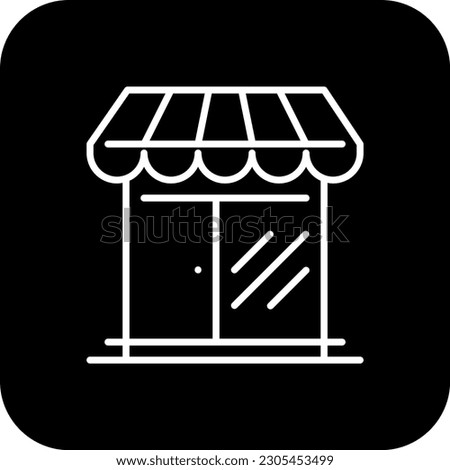 Store E-Commers icon with black filled line style. market, retail, delivery, supermarket, building, shopping. Vector illustration