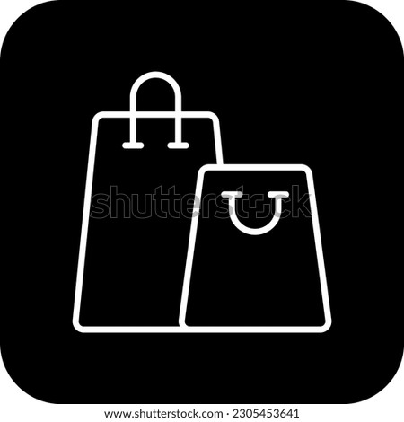 Shopping E-Commers icon with black filled line style. store, cart, market, buy, bag, purchase, add. Vector illustration