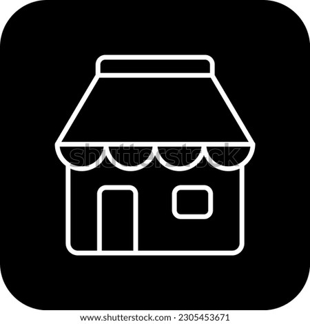 Store E-Commers icon with black filled line style. market, retail, delivery, supermarket, building, shopping. Vector illustration