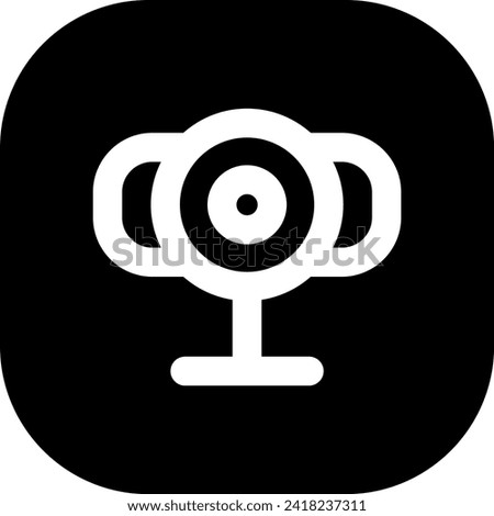 Webcam devices icon with black filled line outline style. video, webcam, technology, communication, computer, internet, coach trainer. Vector Illustration