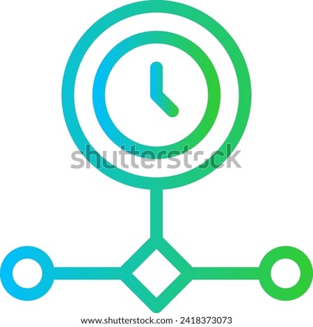 Timeline event planning icon with blue and green gradient outline style. presentation, timeline, line, business, template, step, diagram. Vector illustration