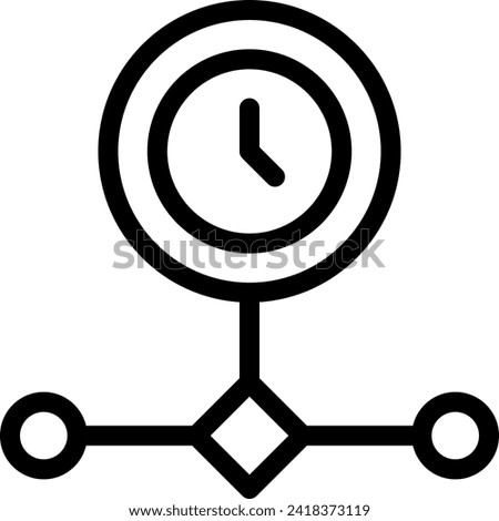 Timeline event planning icon with black outline style. presentation, timeline, line, business, template, step, diagram. Vector illustration