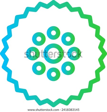 Cutting blade engineering icon with blue and green gradient outline style. cut, blade, tool, equipment, sharp, industry, work. Vector Illustration