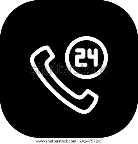 24 hours delivery services icon with black filled line outline style. time, 24, clock, business, customer, hour, round. Vector Illustration