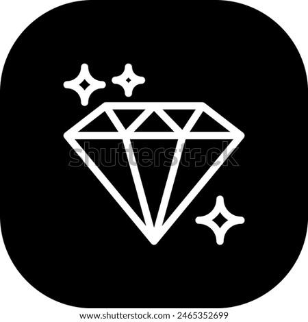 Diamond jewelry icon with black filled line outline style. jewelry, diamond, fashion, pendant, gem, symbol, gold. Vector Illustration