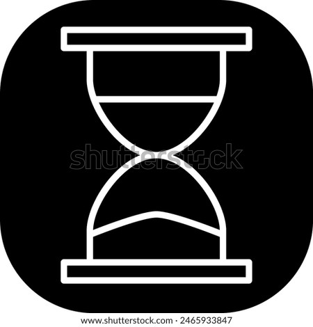 Hourglass measurement icon with black filled line outline style. clock, hourglass, time, timer, watch, countdown, glass. Vector Illustration