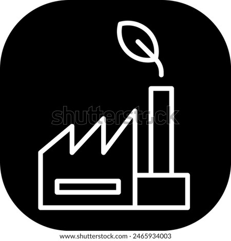 Green factory green city icon with black filled line outline style. factory, green, energy, industry, ecology, technology, environment. Vector Illustration