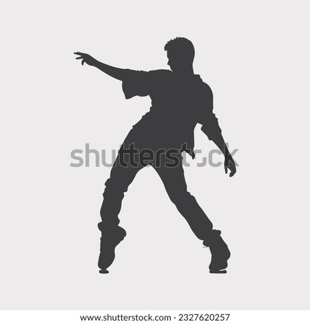 silhouette illustration of male dancer movement