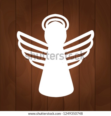 Laser cut  Angel for paper cutting. Christmas tree angel decoration. Paper angel for Christmas tree. Angel silhouette. Vector file for laser cutting, wood cutting and metal cutting