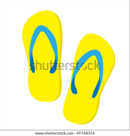 Slippers Isolated On White Background. Vector. - 49768354 : Shutterstock