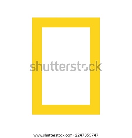frame photo yellow for photo template logo icon sign line square graphic design symbol emblem isolated white background