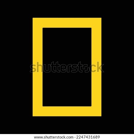 frame photo yellow for photo template logo icon sign line square graphic design symbol emblem isolated black background