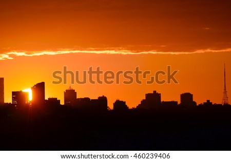 Similar – Image, Stock Photo Sunset behind Sydney skyline, Australia