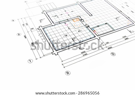 blueprint floor plans, engineering and architecture drawings