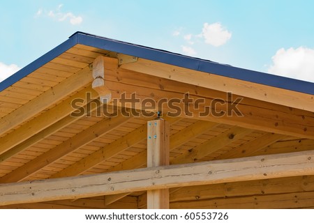 Home construction with wood framing and roof trusses