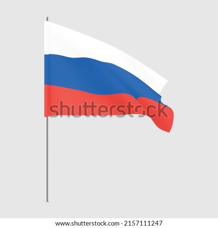 Russia flag. National realistic flag of Russian Federation. Vector Stock fotó © 