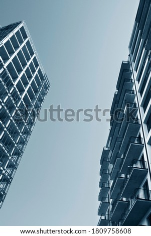 Image, Stock Photo Two multistory buildings standing face to face.