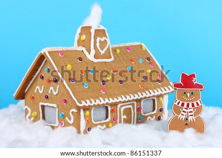 Gingerbread house with Gingerbread Snowman