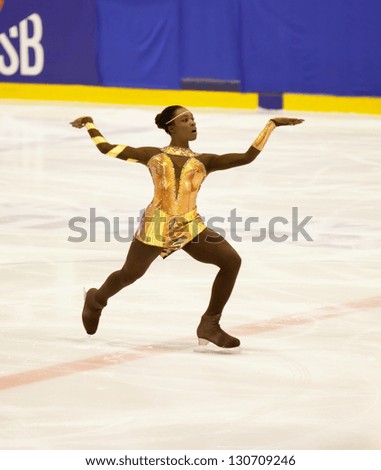 THE HAGUE - FEB 22: Mae Berenice Meite of France performs her free skating at the Challenge Cup, figure skating competition, held on February 22, 2013 in The Hague, the Netherlands