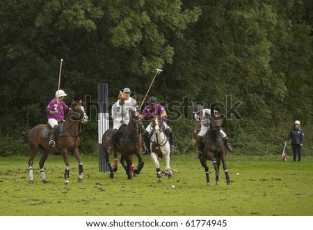 AMSTERDAM, THE NETHERLANDS - SEPT 25: Professional international polo players participate in the annual Amsterdam Polo Trophy, September 25, 2010 in Amsterdam, The Netherlands