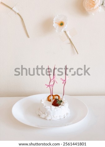 Similar – Image, Stock Photo One large candle and many small candles in a church