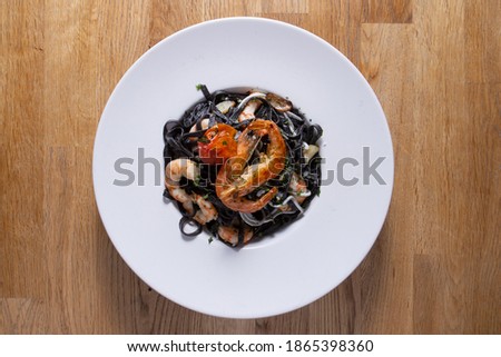 Similar – Image, Stock Photo Spaghetti ai frutti di mare on plate