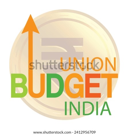 Indian Union Budget, India economy, finance icon, Indian rupee coin with Indian map 