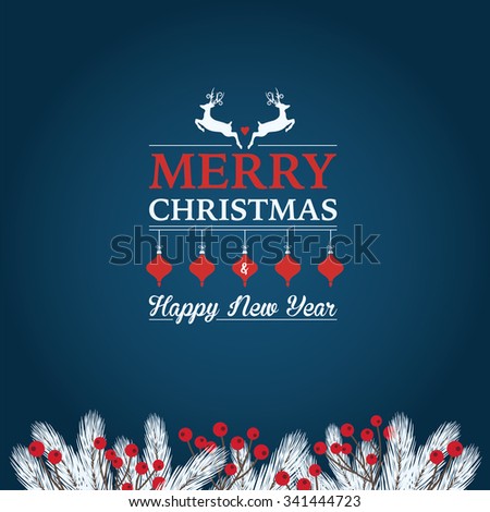 Christmas Card With Greetings Stock Vector Illustration 341444723