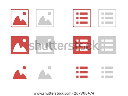 Set of vector icon, filter, image and list