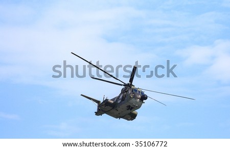 LA SPEZIA, LIGURIA, ITALY - JULY 27 :  Agusta/Sikorsky SH-3D Sea King  in action during an exhibition at the Gulf of La Spezia July 27, 2008 in Liguria, Italy.