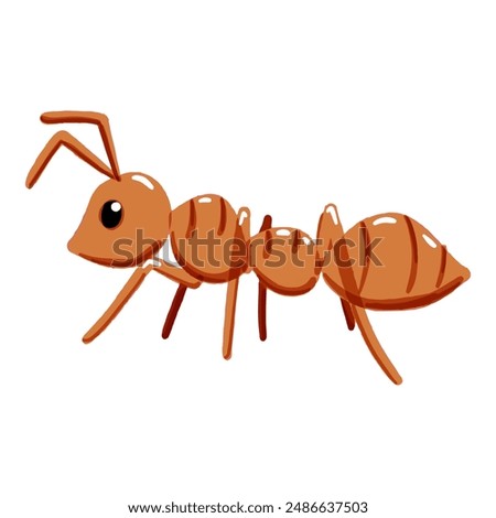 Vector image of a cute, colorful ant. This illustration showcases the intricate features of an ant's anatomy. Perfect for educational materials, insect-related designs, and nature-themed projects.