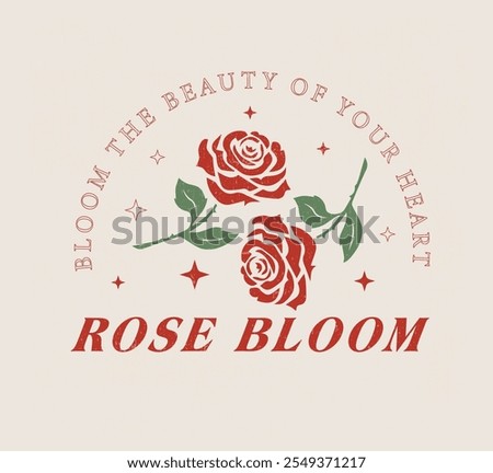 Flowers design off white background, vector illustration. t-shirt Feminine cosmetic business brand. Floral Footstalk for Nature logo design.